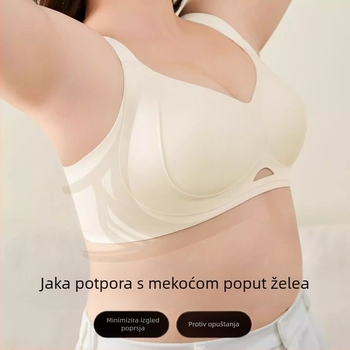 Grudnjak za plus veličinu s mekanom podrškom i anti-gravity učinkom, punim košaricama za podizanje, fiksnim košaricama, podesive veličine CDE.