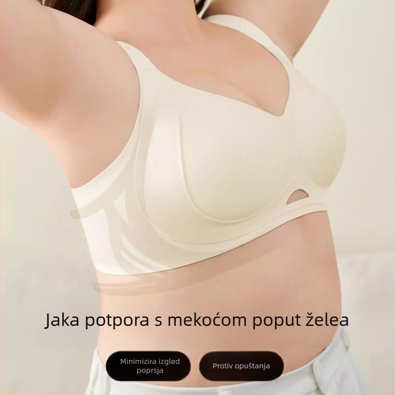 Grudnjak za plus veličinu s mekanom podrškom i anti-gravity učinkom, punim košaricama za podizanje, fiksnim košaricama, podesive veličine CDE.