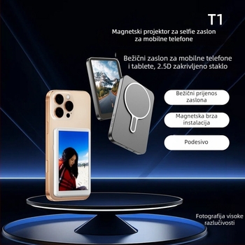 Magnetski selfie ekran za pametni telefon, ogledalo stražnje kamere i zaslon za prijenos uživo