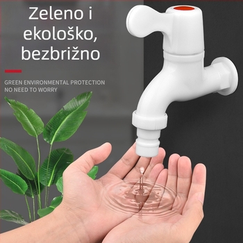 Kućni PVC plastični ventil za vodu, navoj 1/2–3/4 inča, otporan na curenje i pucanje, izdržljiv za perilicu rublja.