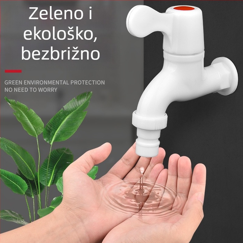 Kućni PVC plastični ventil za vodu, navoj 1/2–3/4 inča, otporan na curenje i pucanje, izdržljiv za perilicu rublja.