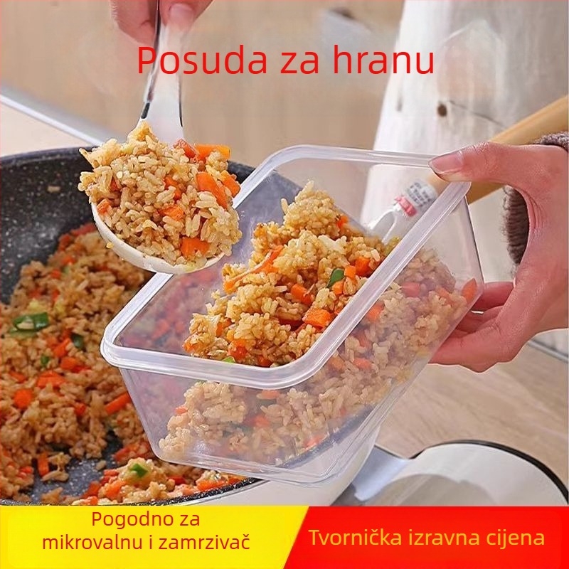 Hladnjak skladišna kutija s četiri odjeljka, mikrovalno sigurna plastična kutija za hranu i voće, prehrambena kvaliteta, repelent protiv glodavaca