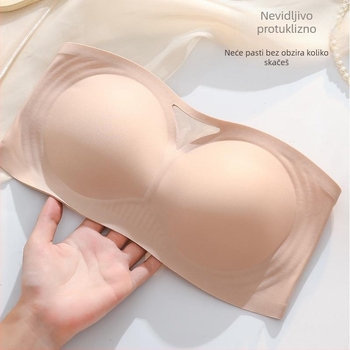 Sutien bez naramenica s anti-kliznim push-up učinkom za male grudi, glatka leđa, nevidljiv ispod odjeće