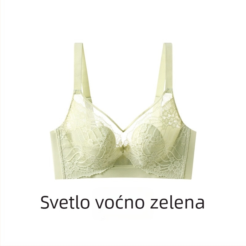 Nova čipkasta ultra-tanka bešavna grudnjak s kristalnim košaricama, velika veličina CD, push-up, košarice s zečjim ušima