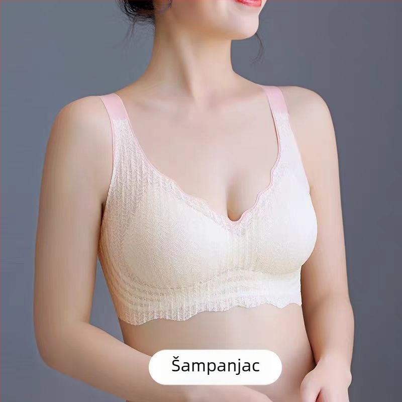 Sutien za trudnoće za noćno nošenje, bez kostiju, tanak čipkan, bez šavova, plus veličina
