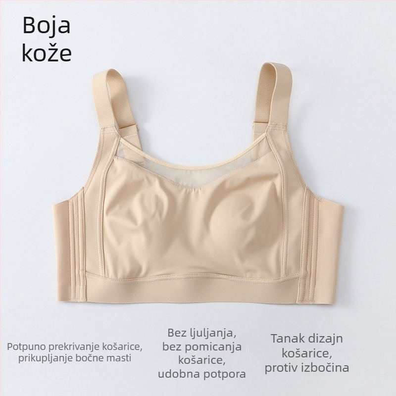 Ljetni grudnjak za žene velikih veličina, bezšivan, 3/4 košarica, tanke oblikovane košarice, udoban i mekan