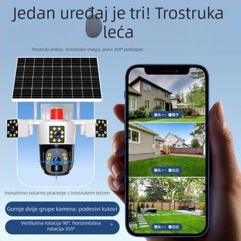 Solarna HD kamera za vanjsku upotrebu s 360° rotacijom, daljinsko gledanje putem mobilnog telefona i noćni vid