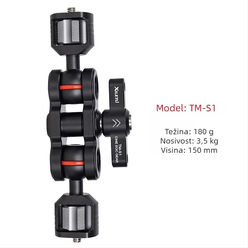Happy Way TM-S1/TM-S2 Magični ramenski držač za kamere, lagani univerzalni nosač za monitor i stabilizator, za Micro SLR A7, aluminijsko-magnijeva legura, nosivost 2-5 kg, dimenzije 150 x 53.5 mm, masa 180 g