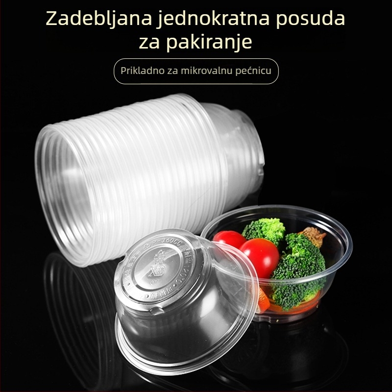 20 komada jednokratnih kružnih plastičnih zdjela, 360 ml – zdjele za juhu za dostavu i kućnu upotrebu