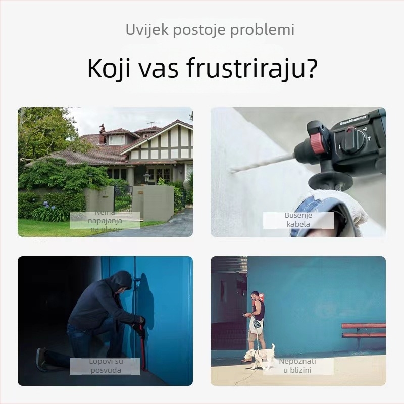 ICSEE Solarni bežična vanjska sigurnosna kamera, niska potrošnja, Wi-Fi, HD 3MP/2K, detekcija pokreta