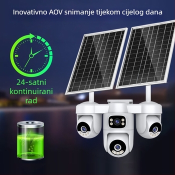 Blue Spirit Eagle Solarni vanjska kamera za nadzor, 360° HD noćni prikaz, daljinsko upravljanje pametnim telefonom, bez napajanja i interneta, 4G bez potrošnje podataka