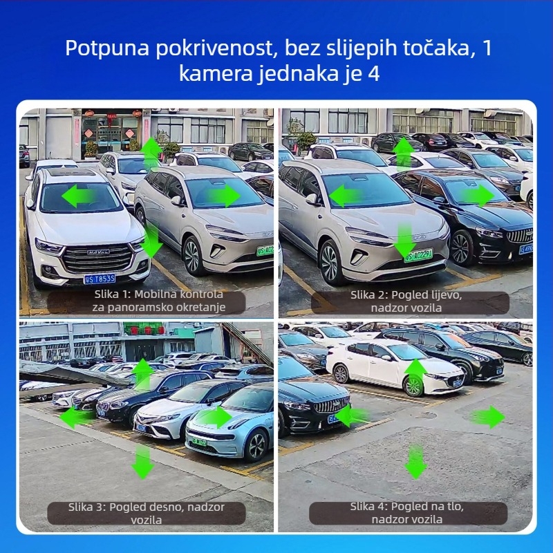 Blue Spirit Eagle Solarni vanjska kamera za nadzor, 360° HD noćni prikaz, daljinsko upravljanje pametnim telefonom, bez napajanja i interneta, 4G bez potrošnje podataka