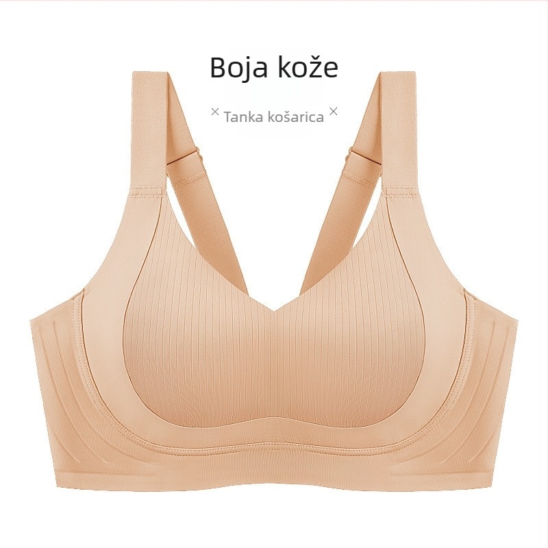 Plus veličine grudnjak s čašicama u obliku zeca, bez žice, mek podrška, podizanje, anti-sag
