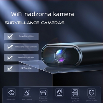 Bežična kućna kamera za nadzor s daljinskim praćenjem putem mobilne aplikacije, napajanje baterijom, unutarnja upotreba, noćni vid 1080p