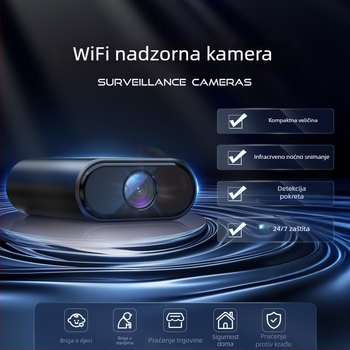 Bežična kućna kamera za nadzor s daljinskim praćenjem putem mobilne aplikacije, napajanje baterijom, unutarnja upotreba, noćni vid 1080p