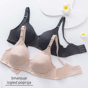 Plus-size čipkasti bežični minimizator grudnjaka, puna košarica, bez žica