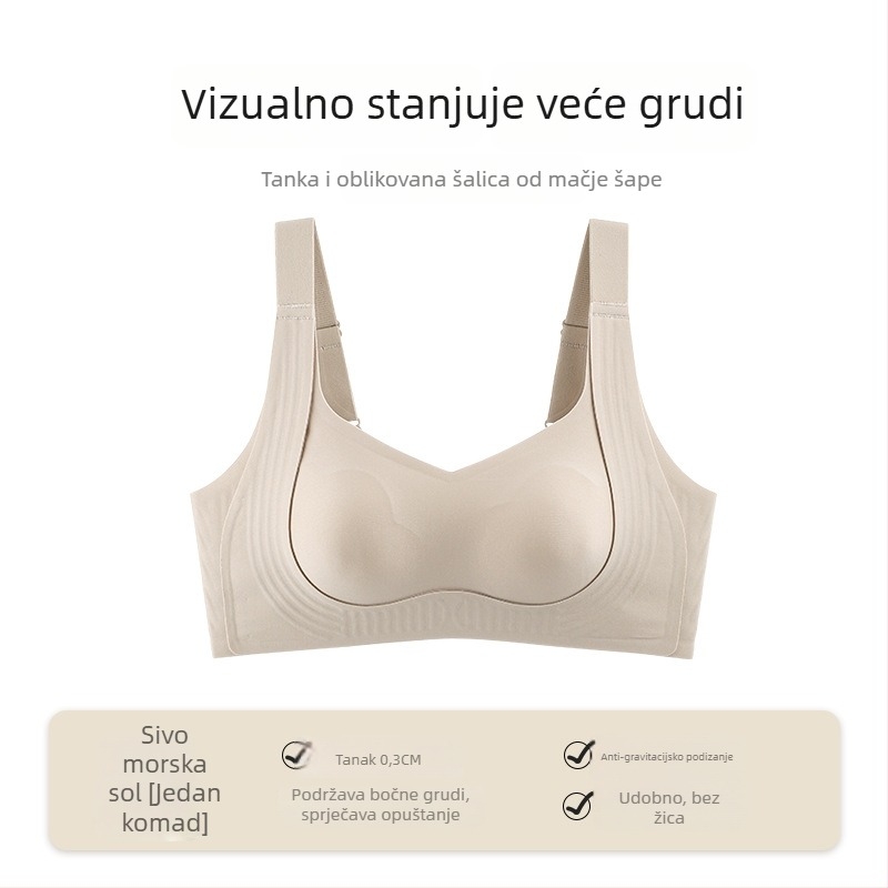 Minimizirajući grudnjak za velike grudi, pun kupa, tanak i prilagodljiv, bočna podrška, anti-opuštanje, plus veličina, bez šavova