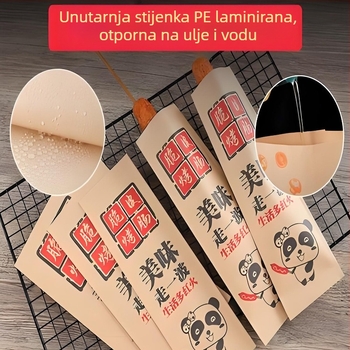 Jednokratne papirnate vrećice otporne na ulje i vodu za zlatno hrskave kobasice s roštilja, karamelizirane plodove hloha i glutenske poslastice – universalne, ekološke, biološki razgradive
