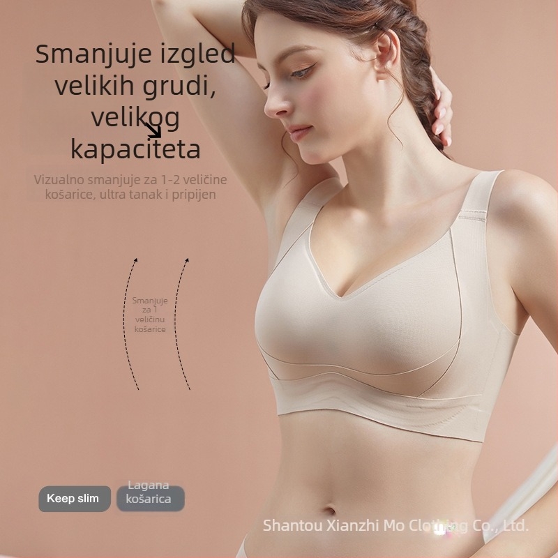 Plus-size grudnjak s punim košaricama, prozračan, bez žice, podiže i oblikuje, stražnje zatvaranje s pet redova kopči