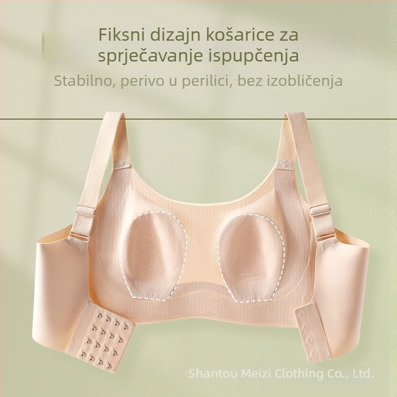 Plus-size grudnjak s čašicama u obliku zečjih ušiju, bešavni dizajn, potpora leđa, podesive naramenice