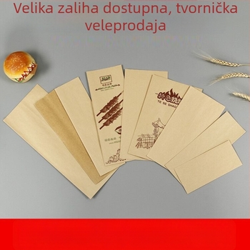 Kraft papirnata vrećica za barbecue za ponijeti, s premazom otporan na ulje, pogodna za pržene ražnjiće, kobasice i pečeni gluten