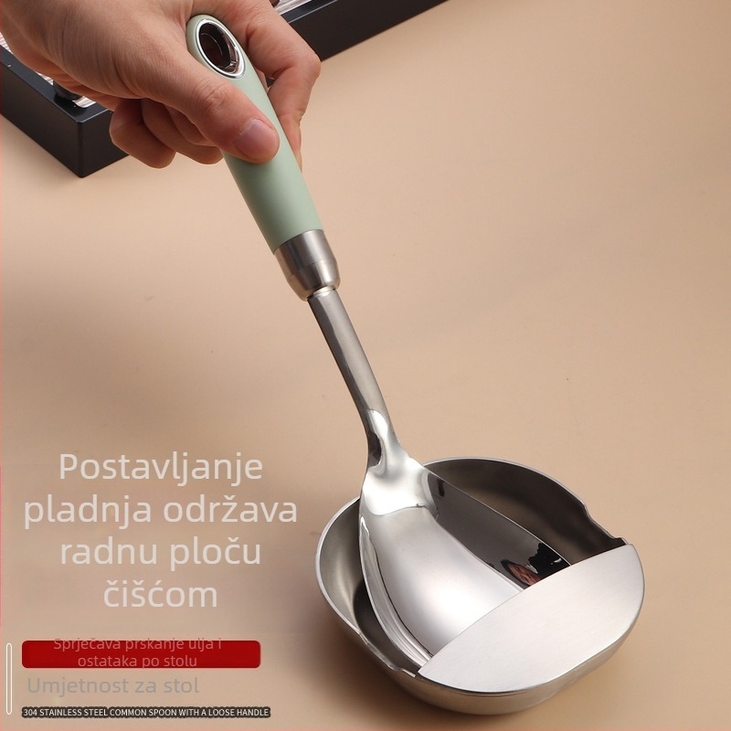 Poslužna žlica od nehrđajućeg čelika, velika kapaciteta, duga drška, za kućnu i hotelsku samoposluživanje