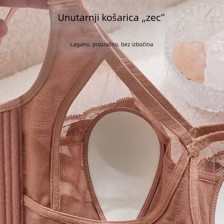 Minimizirajući grudnjak za velike grudi, s punim košaricama, tanak, bez žica, potpuno pokriven, skuplja bočne grudi, podesiva, Plus Size