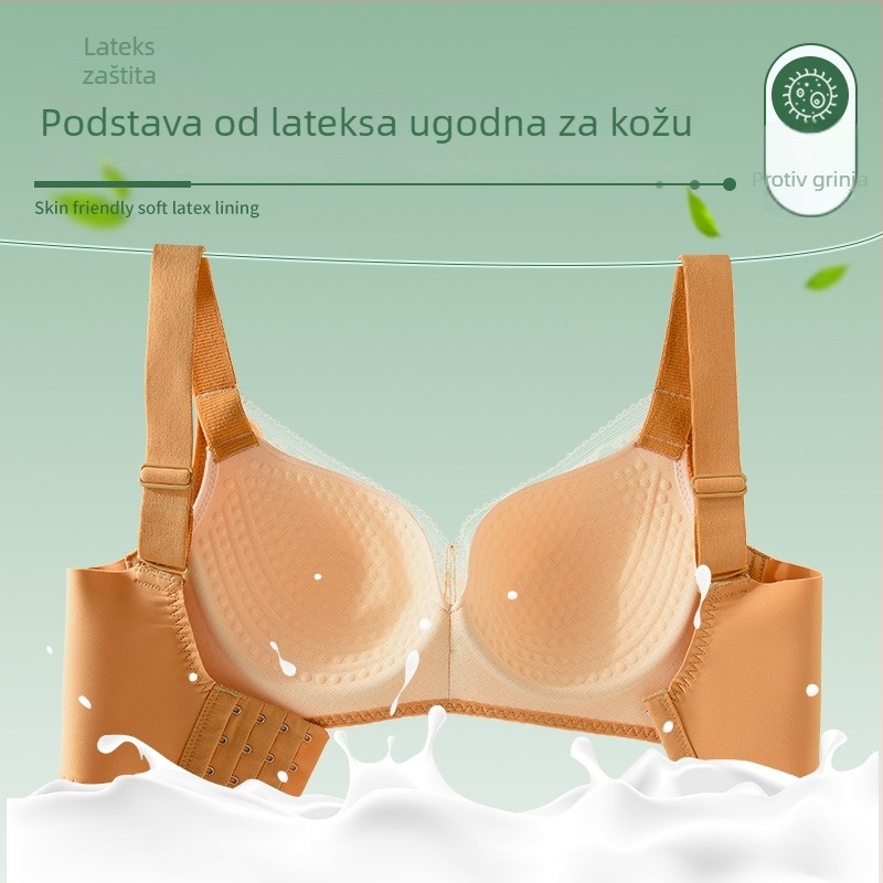 Plus-size tanki čipkasti bežični grudnjak za velike grudi, podrška sa strane i prednje podizanje