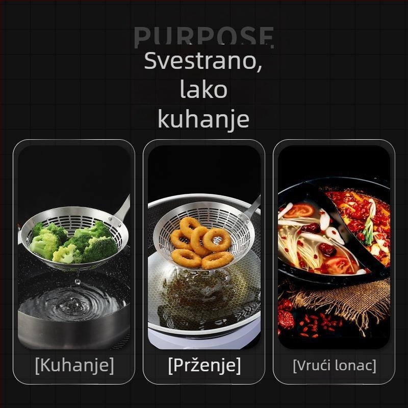 Sito od nehrđajućeg čelika visoke kakvoće, za tjesteninu i knedle, cjedilo za prženje, posebno za Chaosan hot pot