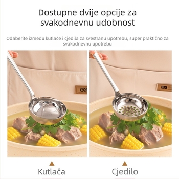 Žlica za juhu s dugim držačem, set od 6 komada, velika, od nehrđajućeg čelika
