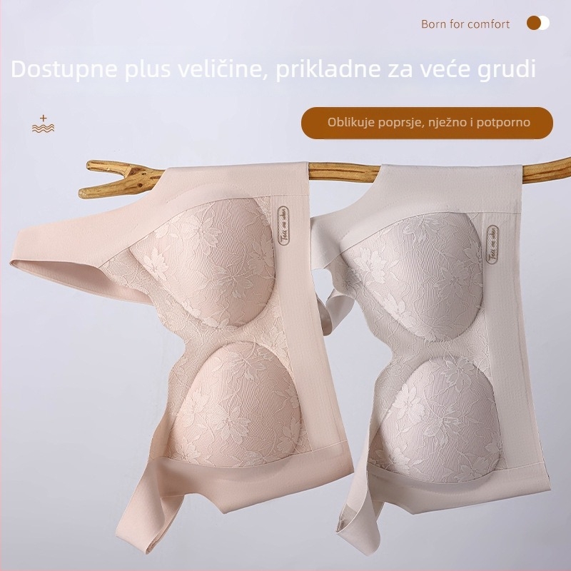 Plus veličine donje rublje za žene s punim grudima, minimizirajući grudnjak s push-up učinkom, podesive naramenice, bočna potpora