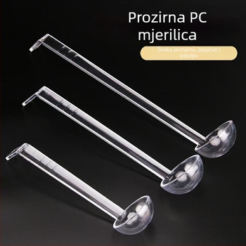 PC prozirna akrilna žličica za džem s dugim drškom i kukicom, žličica za mjere sastojke i žličica za bisere za mliječni čaj