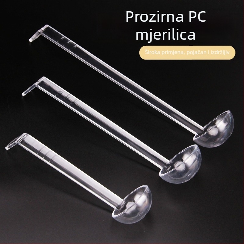 PC prozirna akrilna žličica za džem s dugim drškom i kukicom, žličica za mjere sastojke i žličica za bisere za mliječni čaj