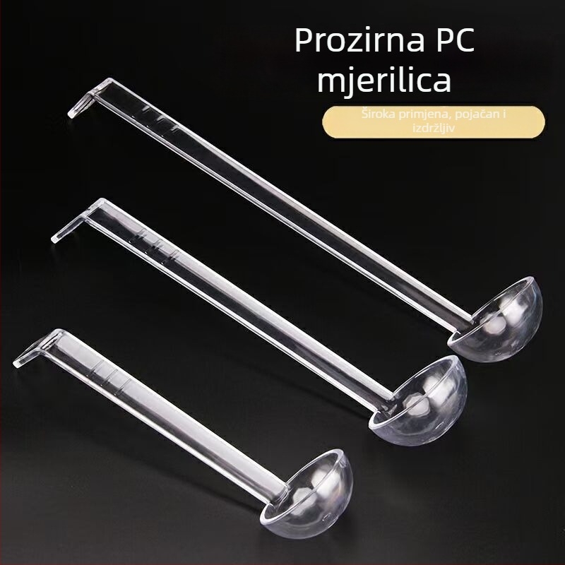 PC prozirna akrilna žličica za džem s dugim drškom i kukicom, žličica za mjere sastojke i žličica za bisere za mliječni čaj