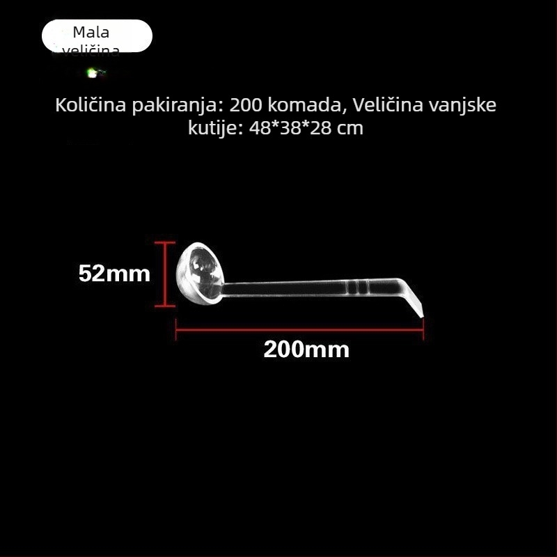 PC prozirna akrilna žličica za džem s dugim drškom i kukicom, žličica za mjere sastojke i žličica za bisere za mliječni čaj