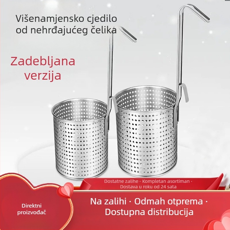 Debljeno nehrđajuće čelično cedilo za tjesteninu s košarom za ocjeđivanje