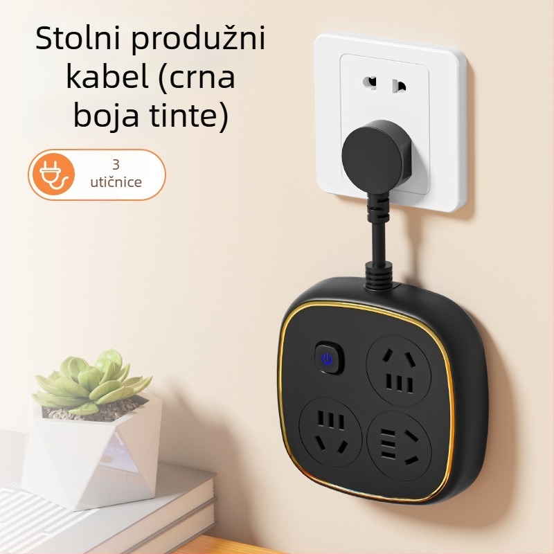 Produžni kabel s USB-om i zaštitom od prenaponskih udara, od čistog bakra, za dom i studentski dom