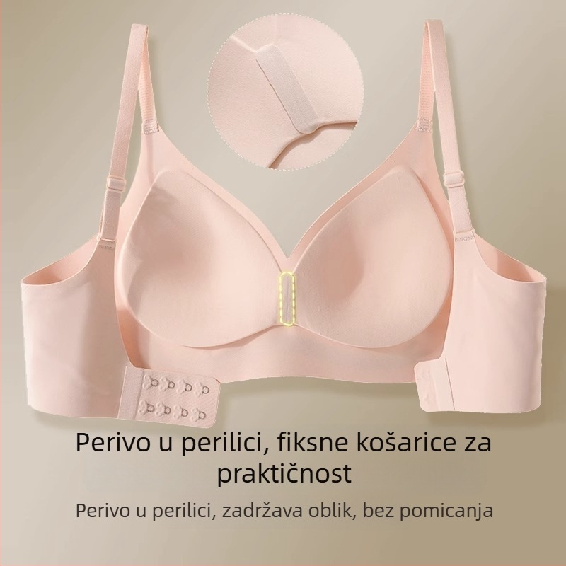 Ženski grudnjak za dizanje i oblikovanje dojki, bez šavova, lagan i tanak, košarice 3/4, čvrsti dvostruki naramenici, stražnje kopčanje s četiri reda kukica