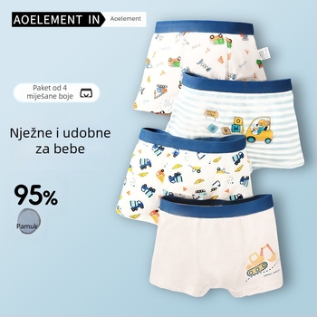 Dječje pamučne bokserice za dečke, 95% pamuk, udobne i prozračne, antibakterijske, za dječake srednje i veće visine, bez stezanja na stražnjici