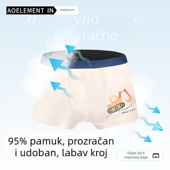 Dječje pamučne bokserice za dečke, 95% pamuk, udobne i prozračne, antibakterijske, za dječake srednje i veće visine, bez stezanja na stražnjici