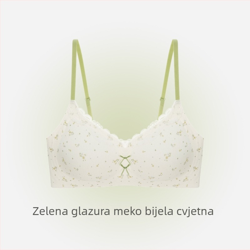 Slatki čipkasti bešavni grudnjak za male grudi, push-up učinak, bez žice, anti-sag, seksi dekolte