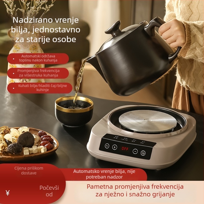 Prilagodljivi automatski keramički lonac za izvarivanje biljnih napitaka s dodirnim upravljanjem, izoliran za zdrava izvarivanja, 3–4 L