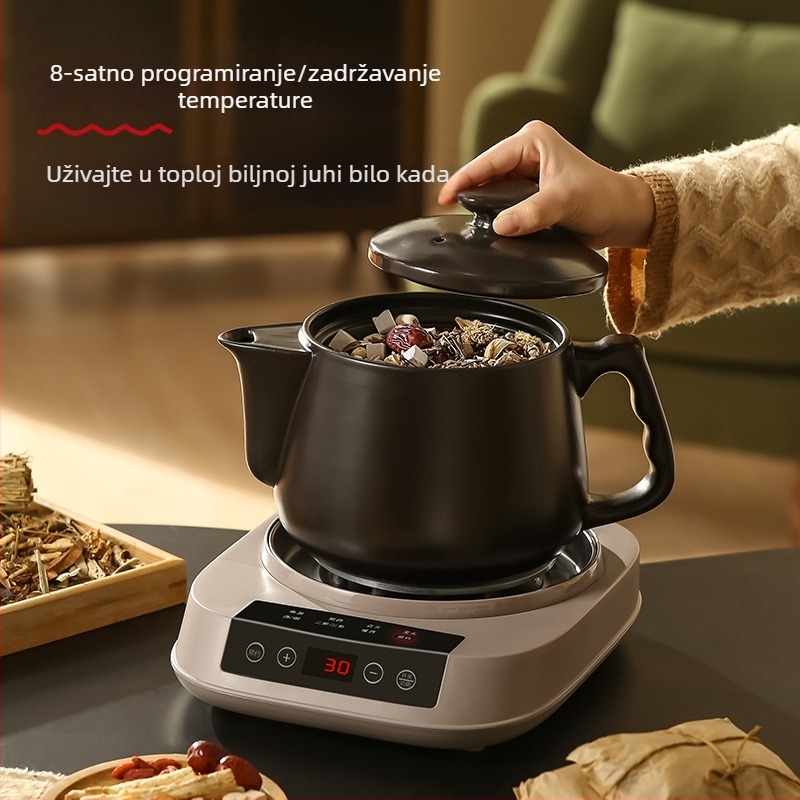 Prilagodljivi automatski keramički lonac za izvarivanje biljnih napitaka s dodirnim upravljanjem, izoliran za zdrava izvarivanja, 3–4 L