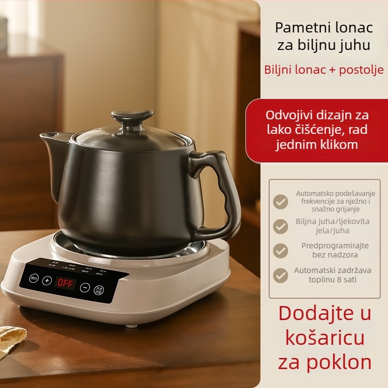 Prilagodljivi automatski keramički lonac za izvarivanje biljnih napitaka s dodirnim upravljanjem, izoliran za zdrava izvarivanja, 3–4 L