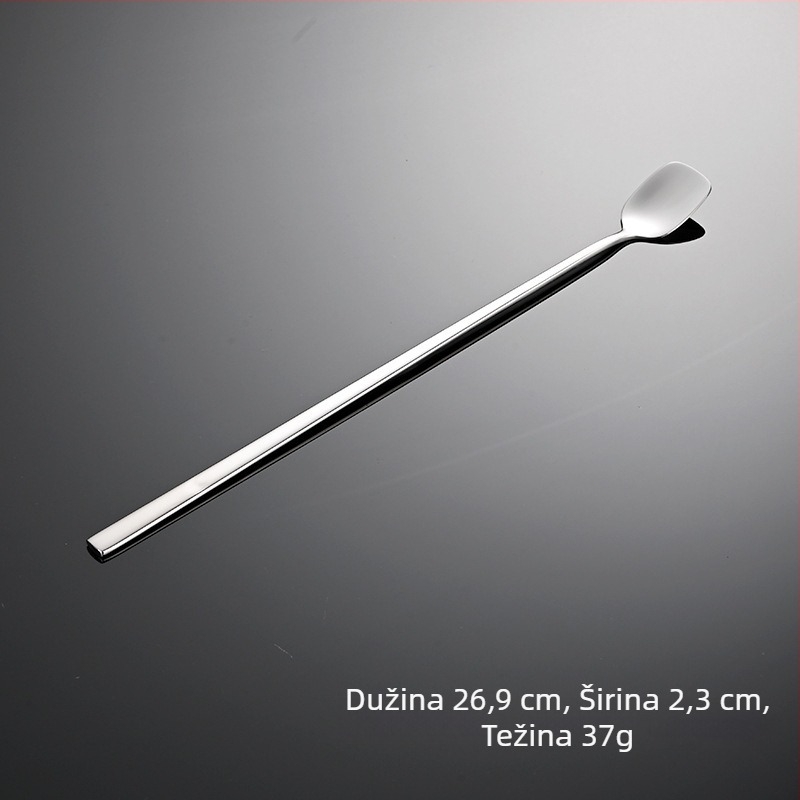 Tianlin 316 nehrđajući čelik, žlica za miješanje sa četvrtastom glavom i dugim držalom – žlica za led, bar žlica, kava žlica i koktel žlica