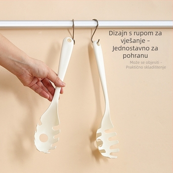 Žlica za rezance u japanskom stilu s dugim držajem, plastični kuhinjski alat u jednom komadu, višefunkcionalna žlica za tjesteninu i cedilo