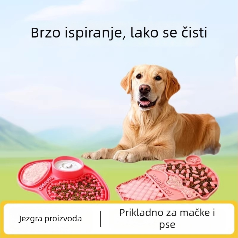 Silikonska podloga za lizanje kućnih ljubimaca s usisnom čašom, podloga za polagano hranjenje i posuda za psa