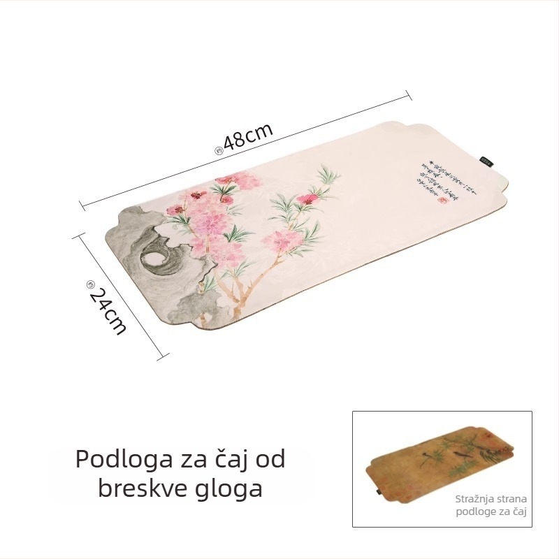 Zen inspiriran kineski retro set za čajnu ceremoniju: podloga za čaj, stolni trkač, toplinski izolirajuća podloga za čajnik i dodaci za čajnu ceremoniju