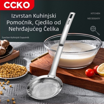 Kuhinjska žlica od nehrđajućeg čelika s filtrom za odvajanje ulja i uklanjanje pjene