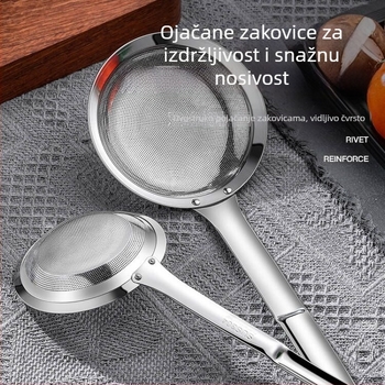 Kuhinjska žlica od nehrđajućeg čelika s filtrom za odvajanje ulja i uklanjanje pjene